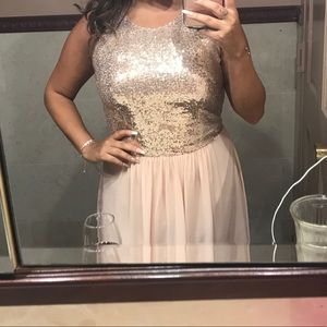 Blush rose gold halter dress